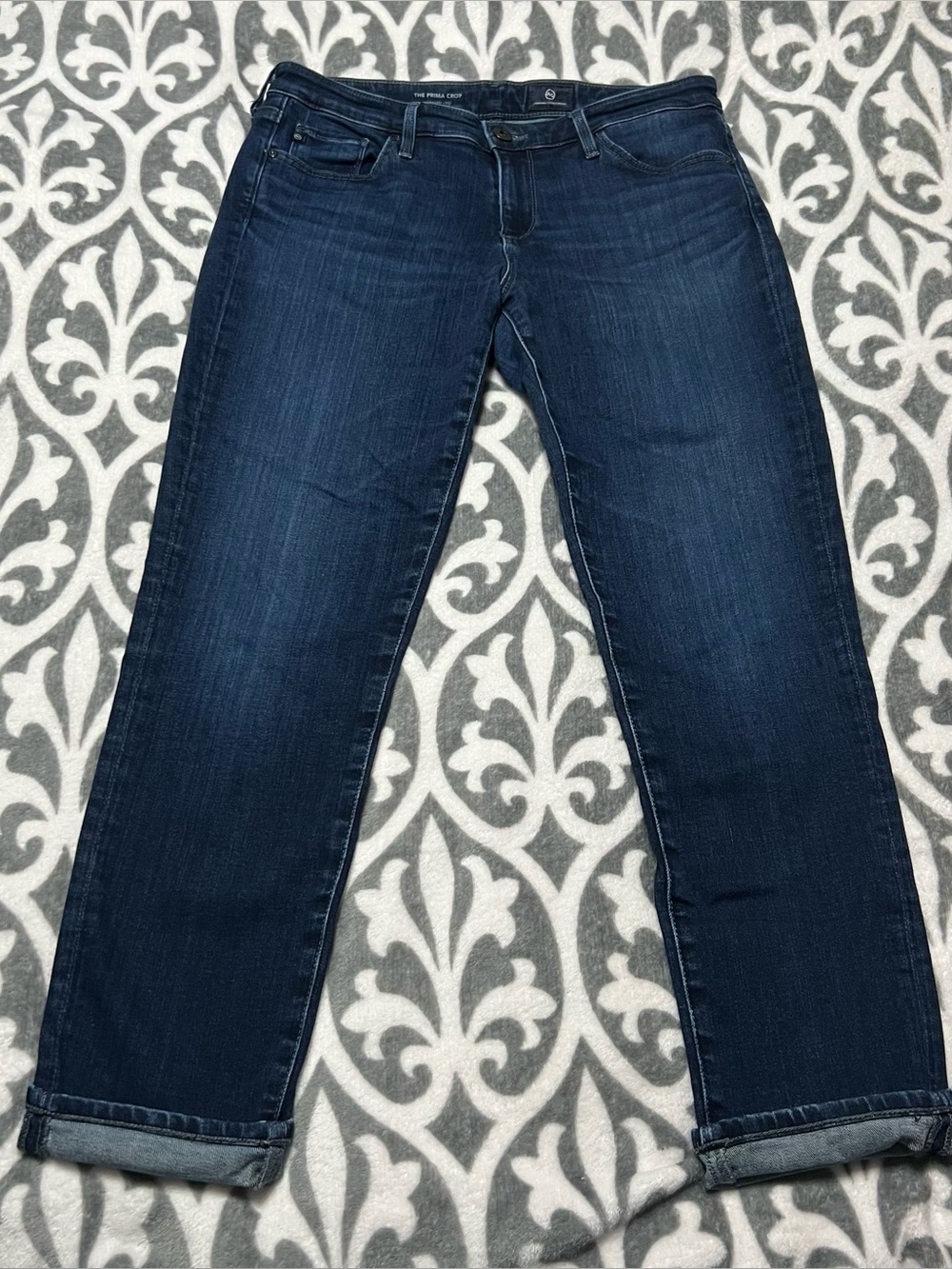 AG Adriano Goldschmied Women’s the Prima Crop Cigarette Crop Cuffed Denim Jeans